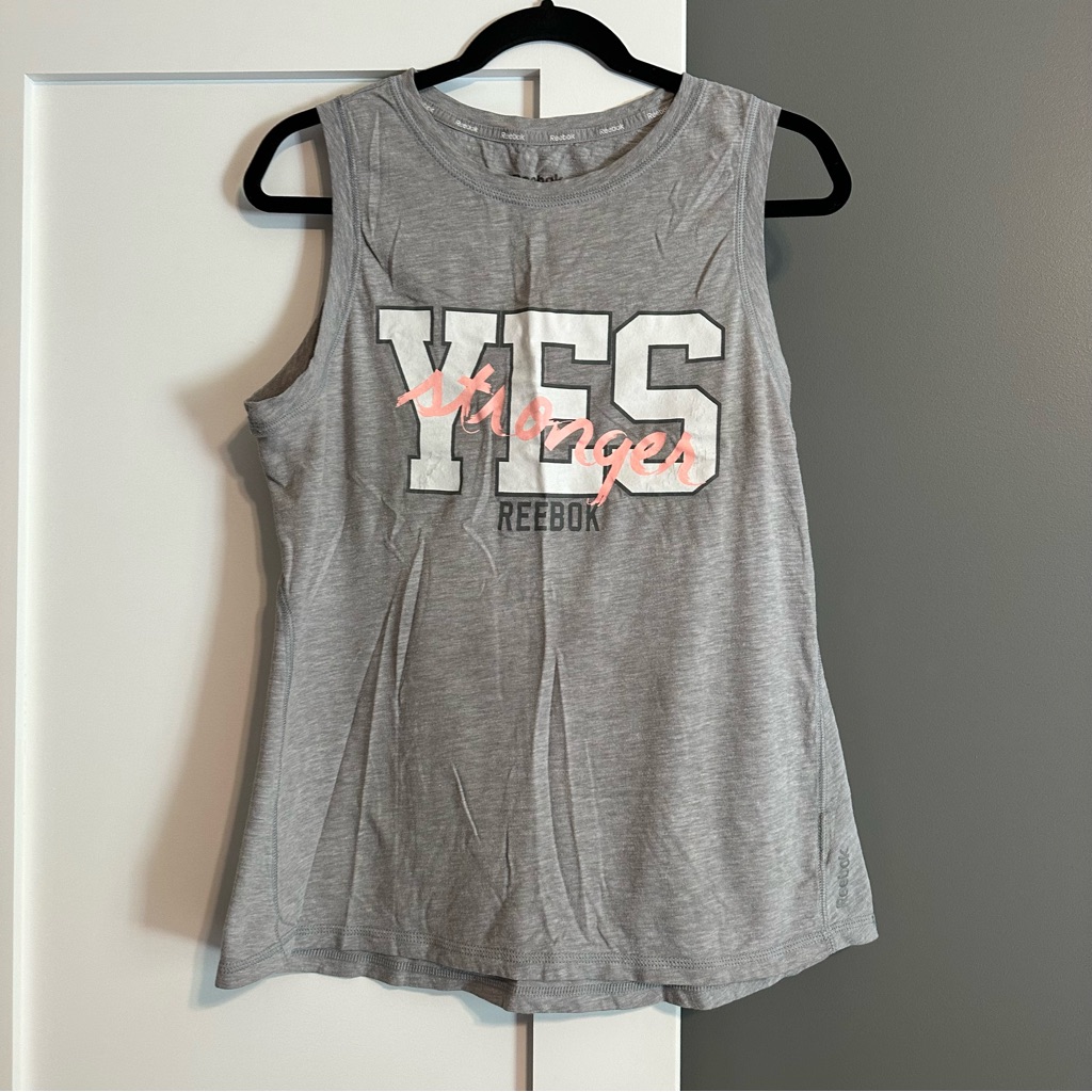 Reebok “Yes Stronger" Muscle Tank Grey